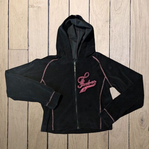 Vintage Fubu Velvet Streetwear Hoodie Y2k Women's XL - Picture 1 of 7